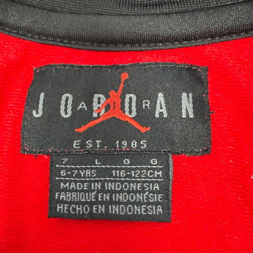 Air Jordan Jacket Boys Sz 6-7 yrs Red/Black Light Weight Full Zip Athletic A8